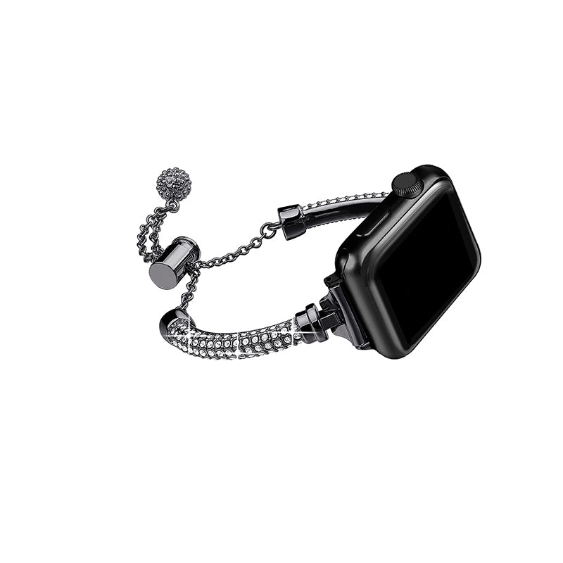 For Apple Watch Series 9 8 7 41mm 6 5 4 SE (2023) SE(2022) SE 40mm 3 2 1 38mm Stylish Bracelet Rhinestone Decor Metal Watch Band Wrist Strap Replacement For Apple Watch Series 9 8 7 41mm 6 5 4 SE (2023) SE(2022) SE 40mm 3 2 1 38mm Stylish Bracelet Rhinestone Decor Metal Watch Band Wrist Strap Replacement